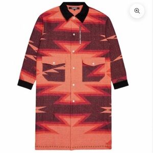 NWT Valabasas Duster Trench Coat in Multi-Oranges Size Small